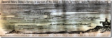 General Henry Sibley's forces in pursuit of the Sioux in Dakota Territory