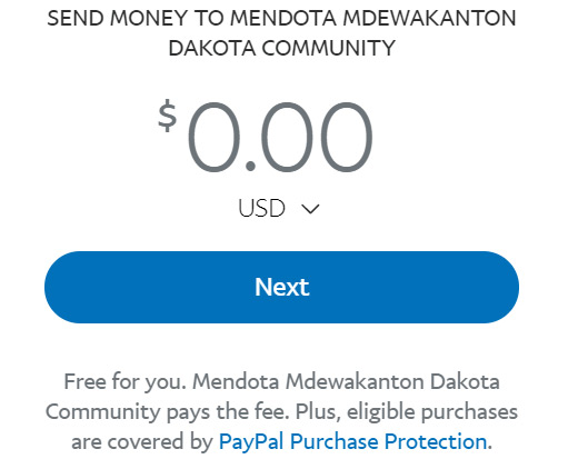 Thank you for donating to the Mendota Dakota Mdewakanton
