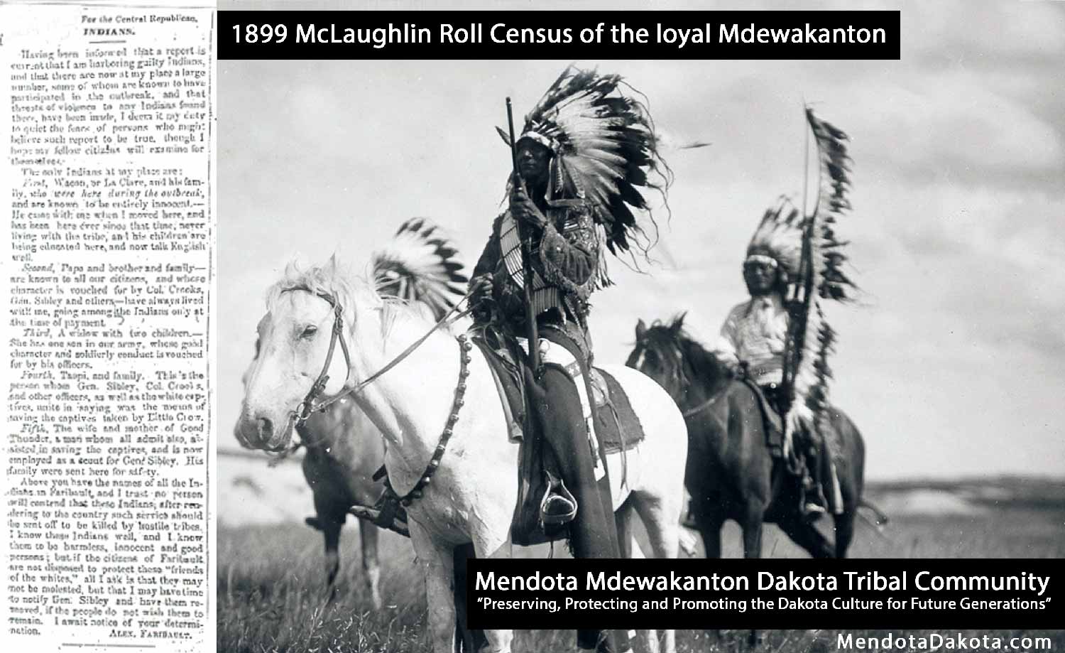1899 McLaughlin Roll Census of the loyal Mdewakanton Mendota Dakota